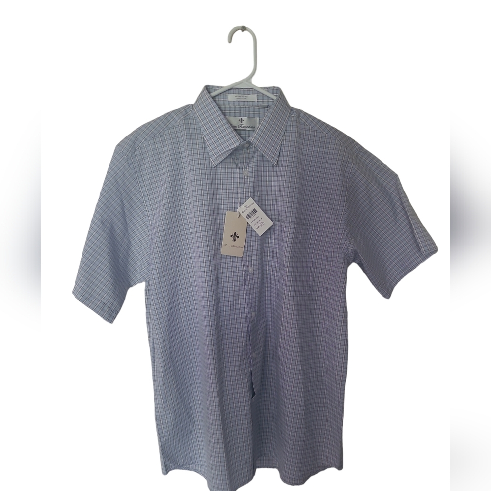 Rosso Fiorentino Plaid dress Shirt  Men's Size17- 17 1/2